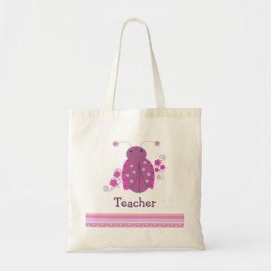 Tote Bag Professeur coccinelle rose et violet