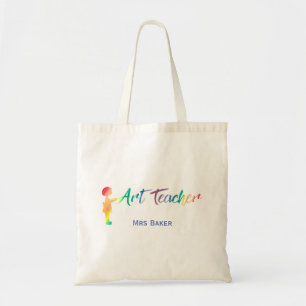 Tote Bag Professeur d'art personnalisé d'aquarelle