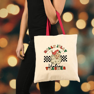 Tote Bag Professeur de violon Holly Jolly Christmas Retro P