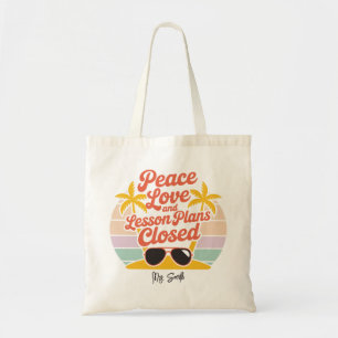 Tote Bag Professeur drôle personnalisé Été Paix Amour