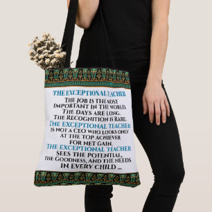 Tote Bag PROFESSEUR EXCEPTIONNEL-VOIR LE DOS-Engagement de 
