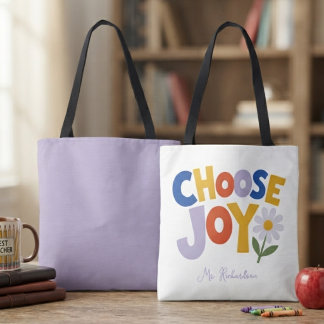 Tote Bag Professeur Joyeuse Fleur de Marguerite Rétro Color