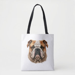 Tote Bag Profil de bulldog anglais mignon réaliste