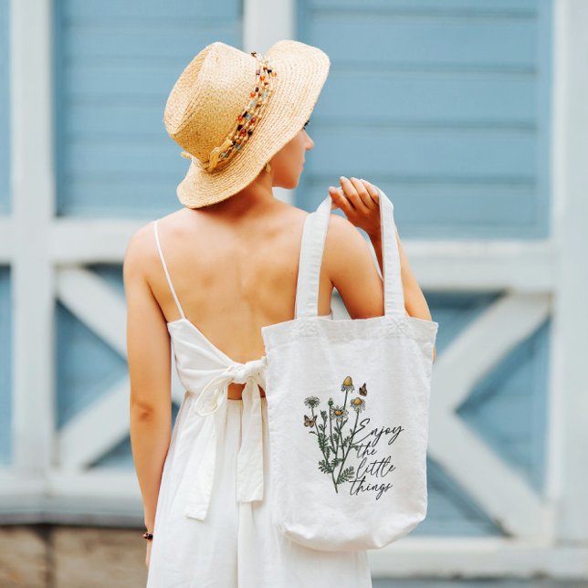 Tote Bag Profitez De La Petite Chose Fleur sauvage Daisy (Créateur téléchargé)