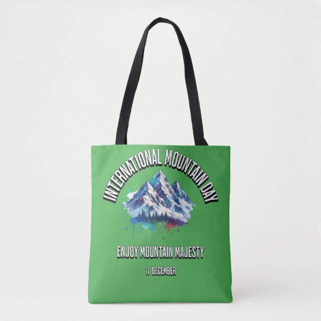 Tote Bag Profitez de Mountain Majesty. Journée internationa (Devant)