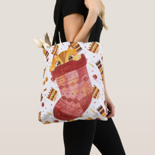 Tote Bag Projets de Tricot Cute Cat