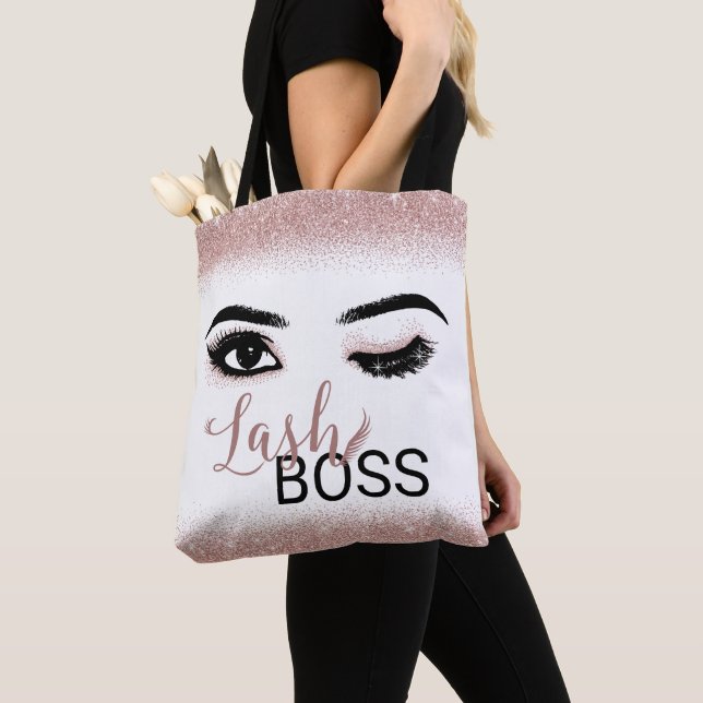 Tote Bag Prolongements roses modernes de cil de patron de (De près)