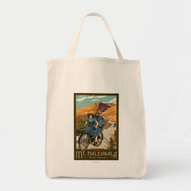 Tote Bag Promenades à vélo du mont Haleakala Hawaii (Devant)