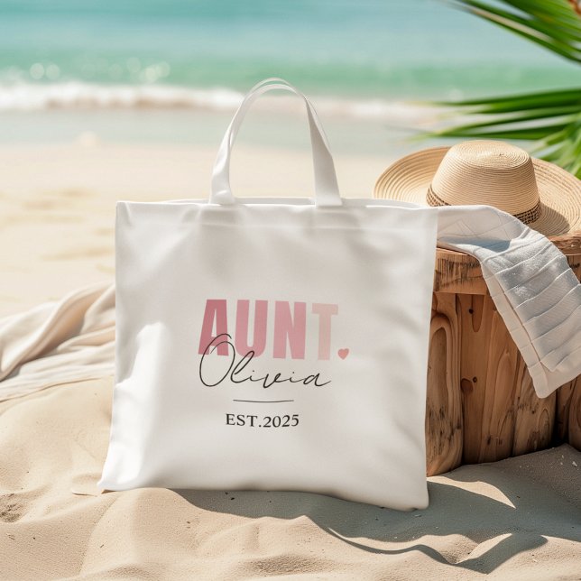 Tote Bag Promu à Tante EST 2025 | Nouvelle tante personnali (Créateur téléchargé)