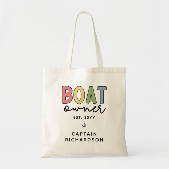 Tote Bag Propriétaire de bateau sur mesure établi Nouveau p (Devant)