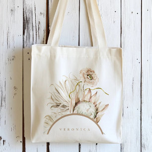 Tote Bag Protea Boho Sauvage Herbe de Pampas Fleur Personna