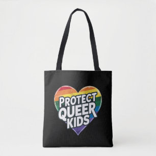 Tote Bag Protéger les enfants queer Cœur arc-en-ciel Fie
