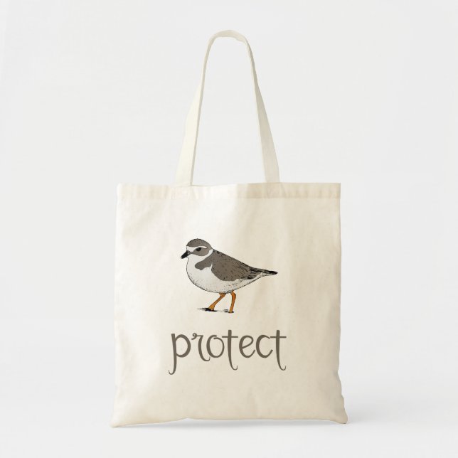 Tote Bag Protégez l'oiseau de pluvier sifflant (Devant)