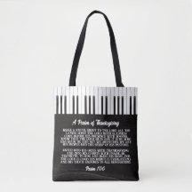 Psaume 100 avec l'image de la clé de piano - Noir 