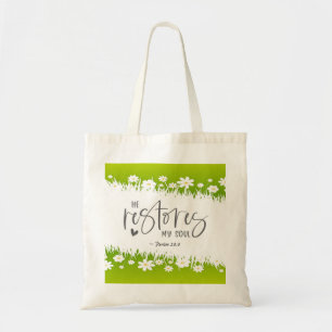 Tote Bag Psaume 23:3 Il rétablit mon âme Bible Verse