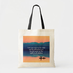 Tote Bag Psaume 55:22 Posez vos soucis à l'Éternel