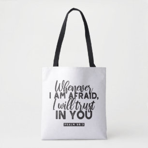 Tote Bag Psaume 56:3 Bible Verse Art "Je ferai confiance en