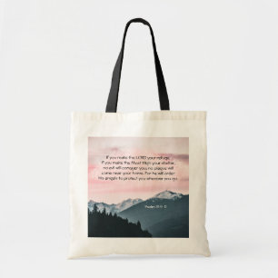 Tote Bag Psaume 91:9-11 Si vous faites de l'Éternel votre r