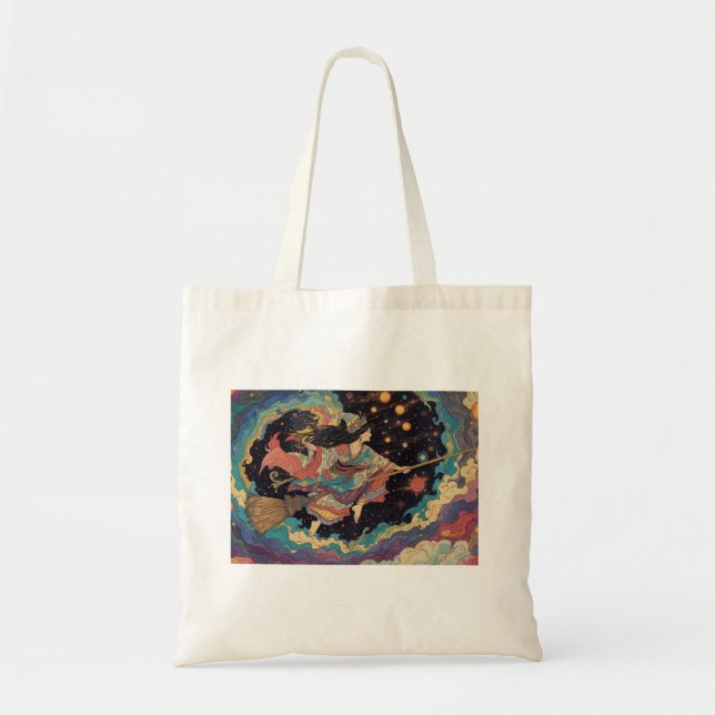 Tote Bag Psychedelic witch totebag (Devant)