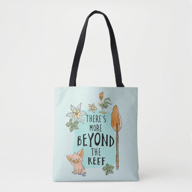 Tote Bag Pua & Hei Hei "Il y a plus au-delà du récif" (Devant)