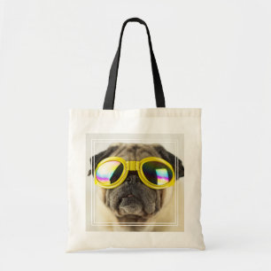 Tote Bag Pug with Goggles