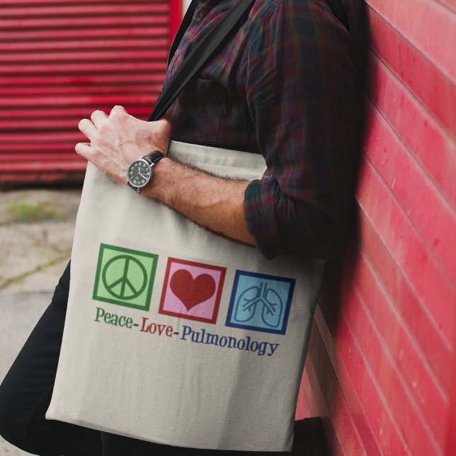 Tote Bag Pulmonologue Peace Love Pulmonologie (Créateur téléchargé)