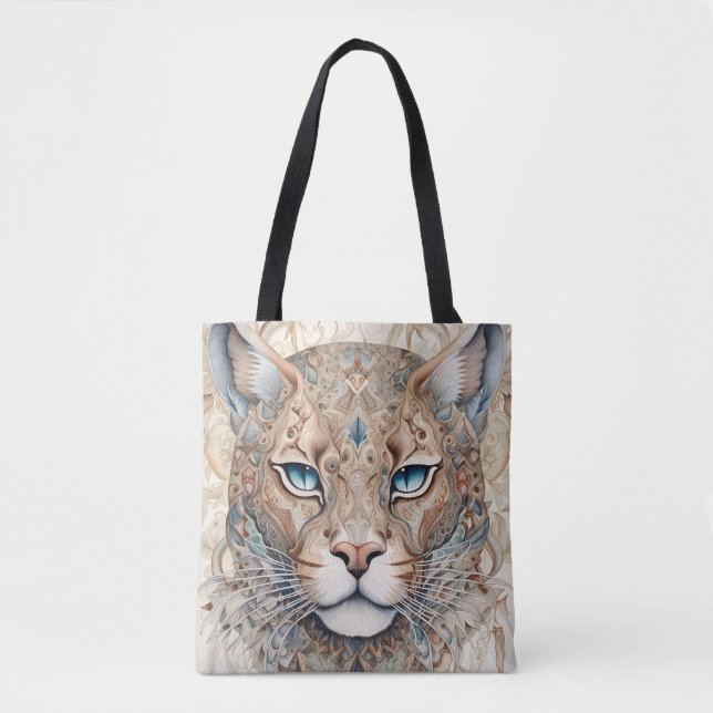 Tote Bag Puma Face Surreal Art (Devant)