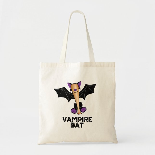 Tote Bag Pun de baseball amusant de Vampire Bat (Devant)
