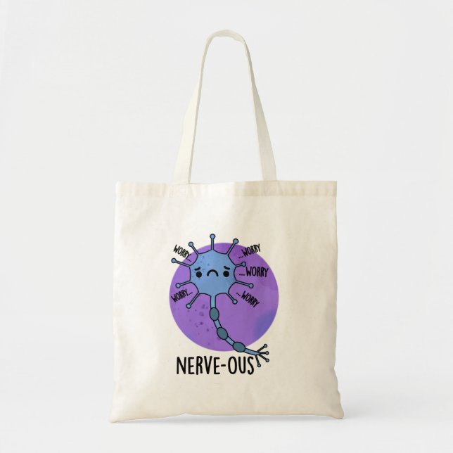 Tote Bag Pun nerveux nerveux drôle et nerveux (Devant)