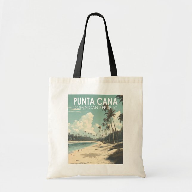 Tote Bag Punta Cana République Dominicaine Travel Art Vinta (Devant)