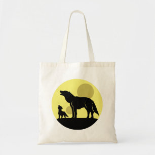 Tote Bag Pup Mother and Wolf