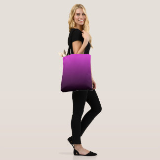 Tote Bag Puple to Black Gradient Ombre Print 