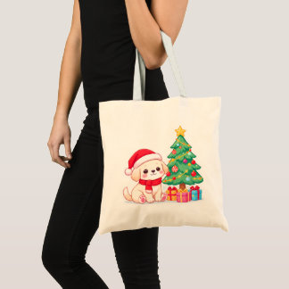 Tote Bag Puppy Lover Christmas Tote Bags