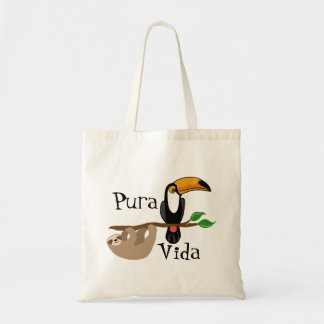 Tote Bag Pura Vida, paresse et toucan