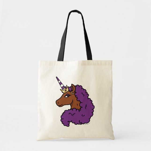 Tote Bag Purple Afro Unicorn (Devant)