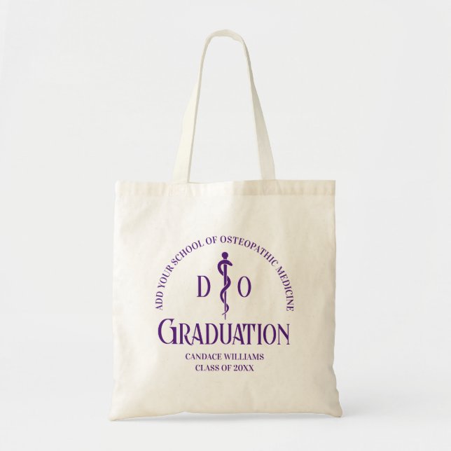 Tote Bag Purple Ostéopathic Médicale School Graduation (Devant)