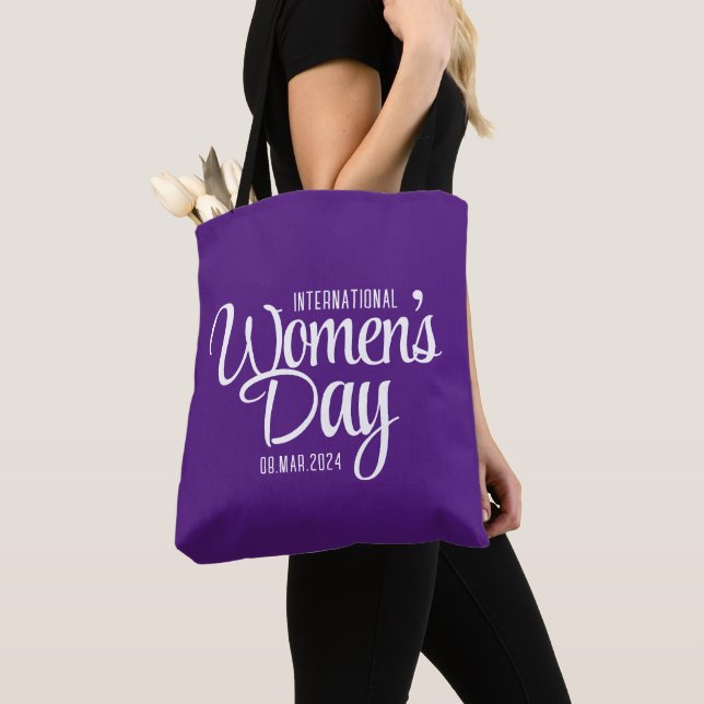 Tote Bag Purple Script Journée internationale de la femme 8 (De près)