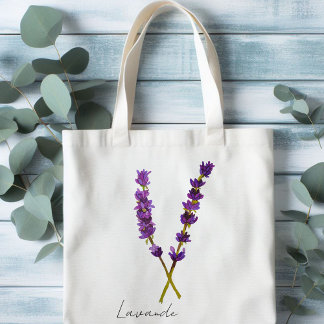 Tote bag purple watercolor lavender