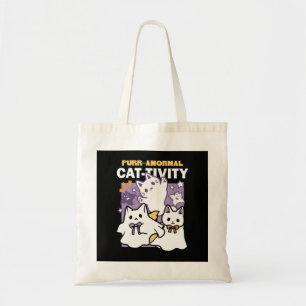 Tote Bag Purr-anormal Cat-tivity - Halloween Cat Design