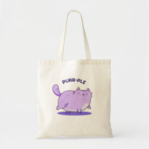 Tote Bag Purr-ple Funny Fat Kitty Chat Pun