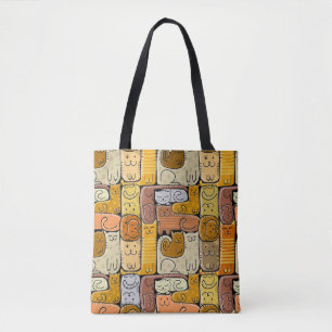Tote Bag Puzzle Funny Chats House sans joint