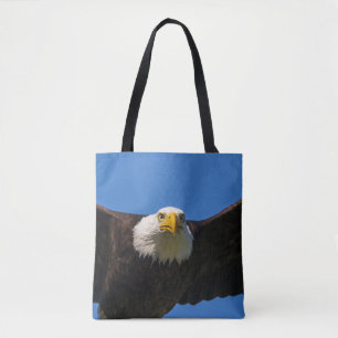 Tote Bag Pygargue à tête blanche en survol de près