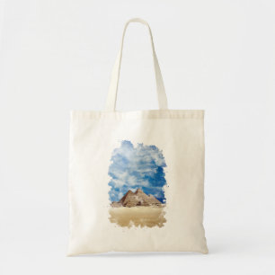 Tote Bag Pyramide de Gizeh Egypte aquarelle Art