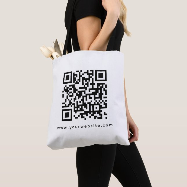 Tote Bag QR Code Société Logo Site Web Adresse double face (De près)