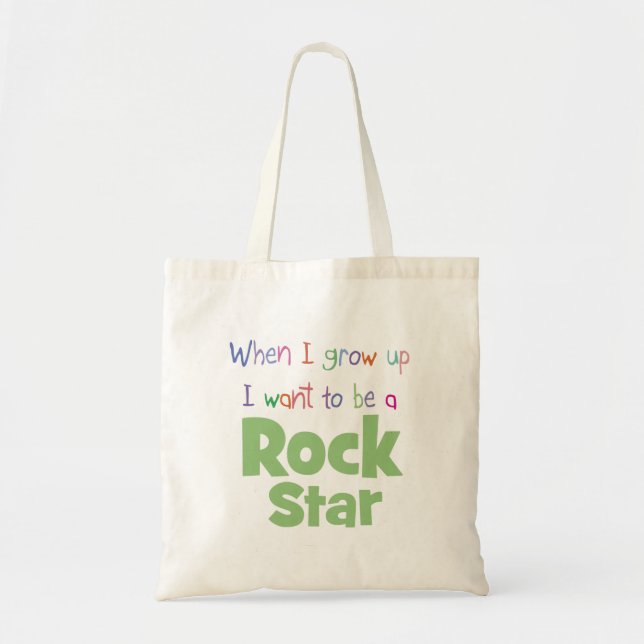 Tote Bag Quand je grandis la vedette du rock (Devant)
