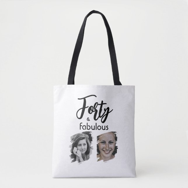 Tote Bag Quarante et fabuleux 2 Photo 40e anniversaire (Devant)