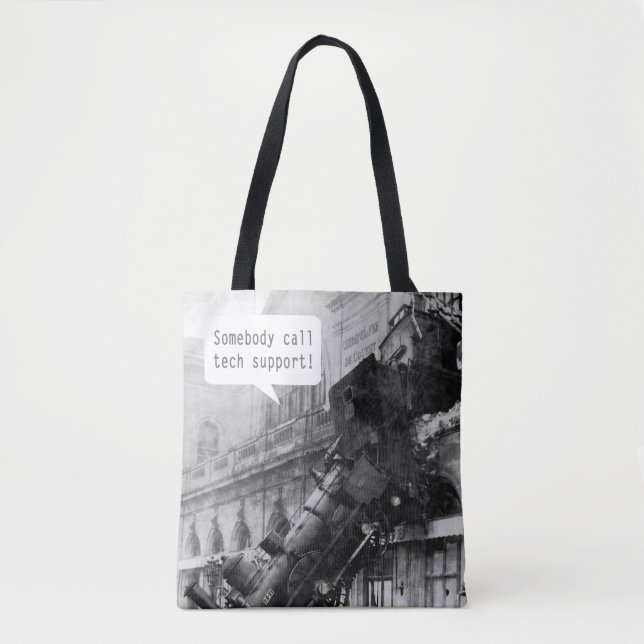 Tote Bag Quelqu'un appelle l'épave du train de soutien tech (Devant)