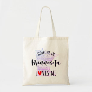 Tote Bag Quelqu'Un Au Minnesota M'Aime Votre Nom Personnali