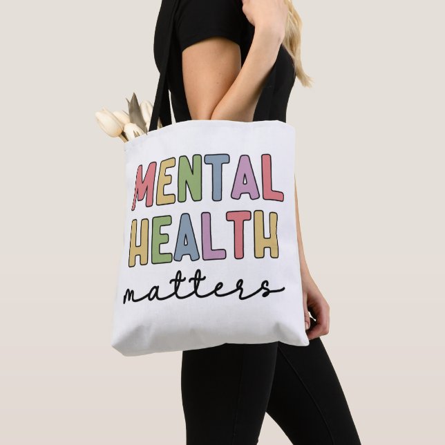 Tote Bag Questions de santé mentale | Sensibilisation à la  (De près)