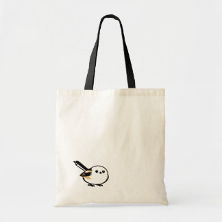 Tote Bag Quiet Minimal Long-Tailed Tit Illustration